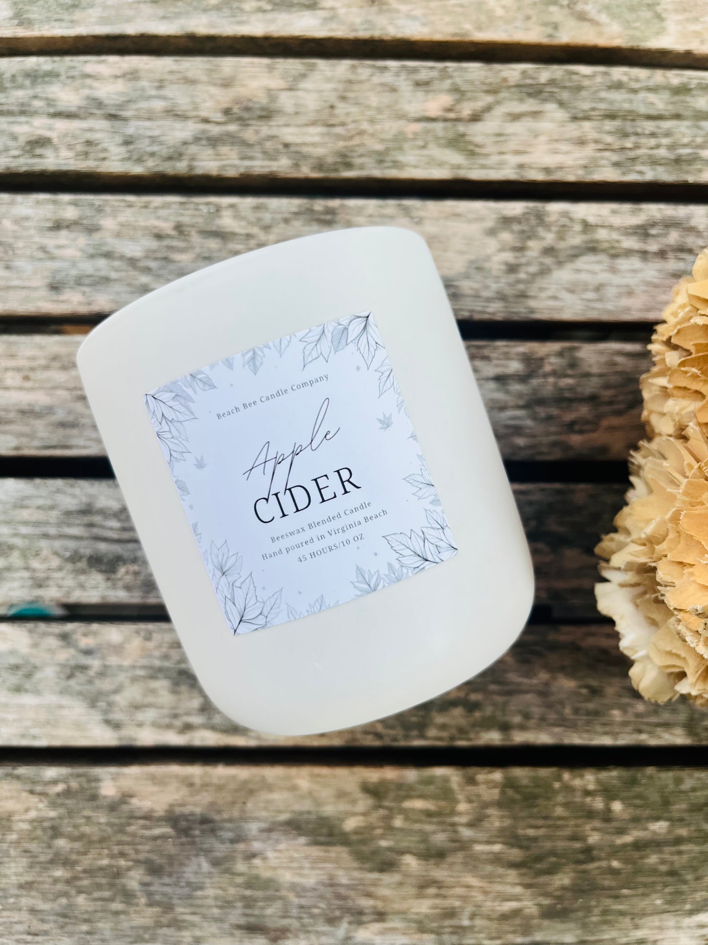 Beach Bee Beeswax blended candle- NEW FALL SCENTS AVAILABLE!
