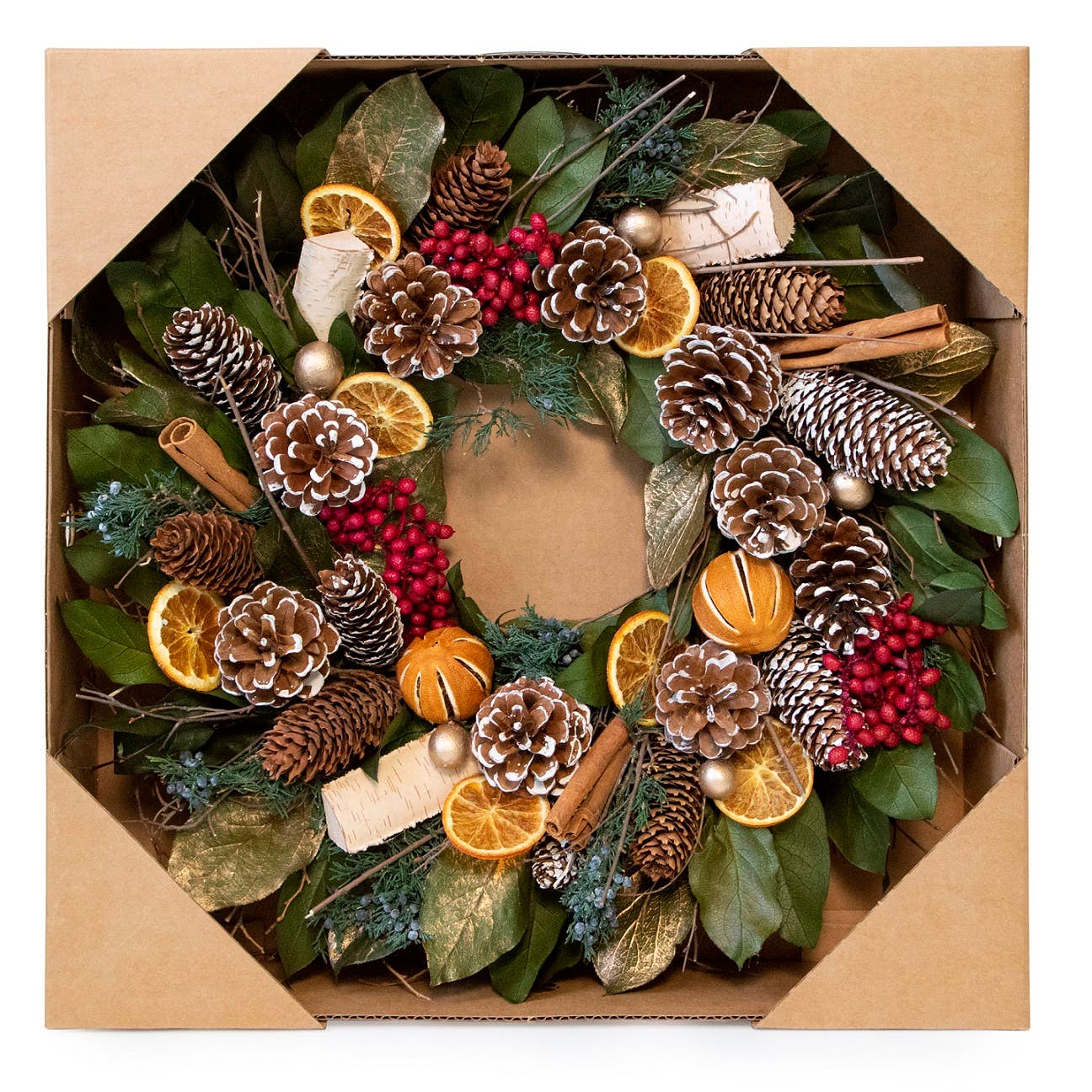 Cinnamon Orange & Pinecone
Wreath
