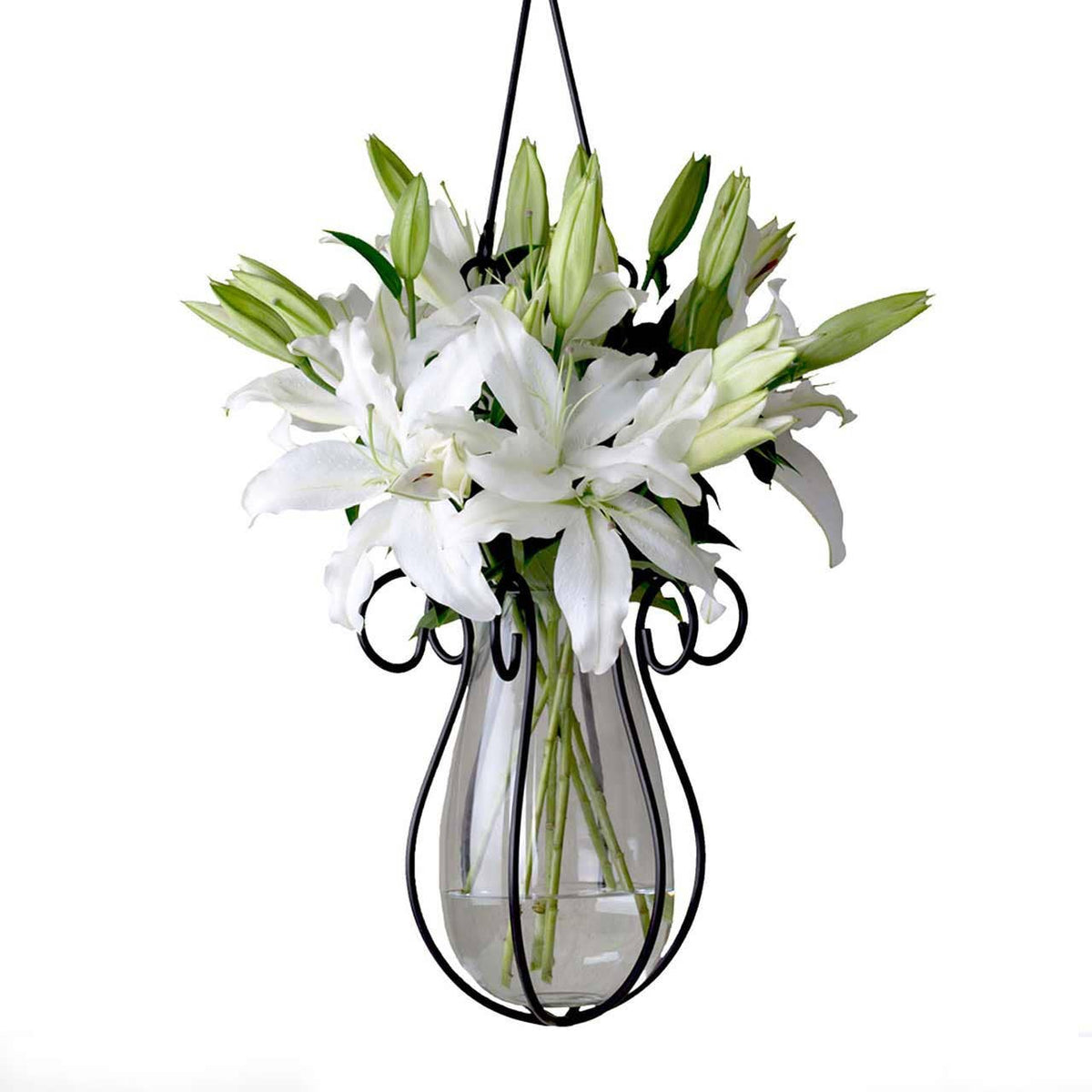 31" Hanging Basket & Drop Vase