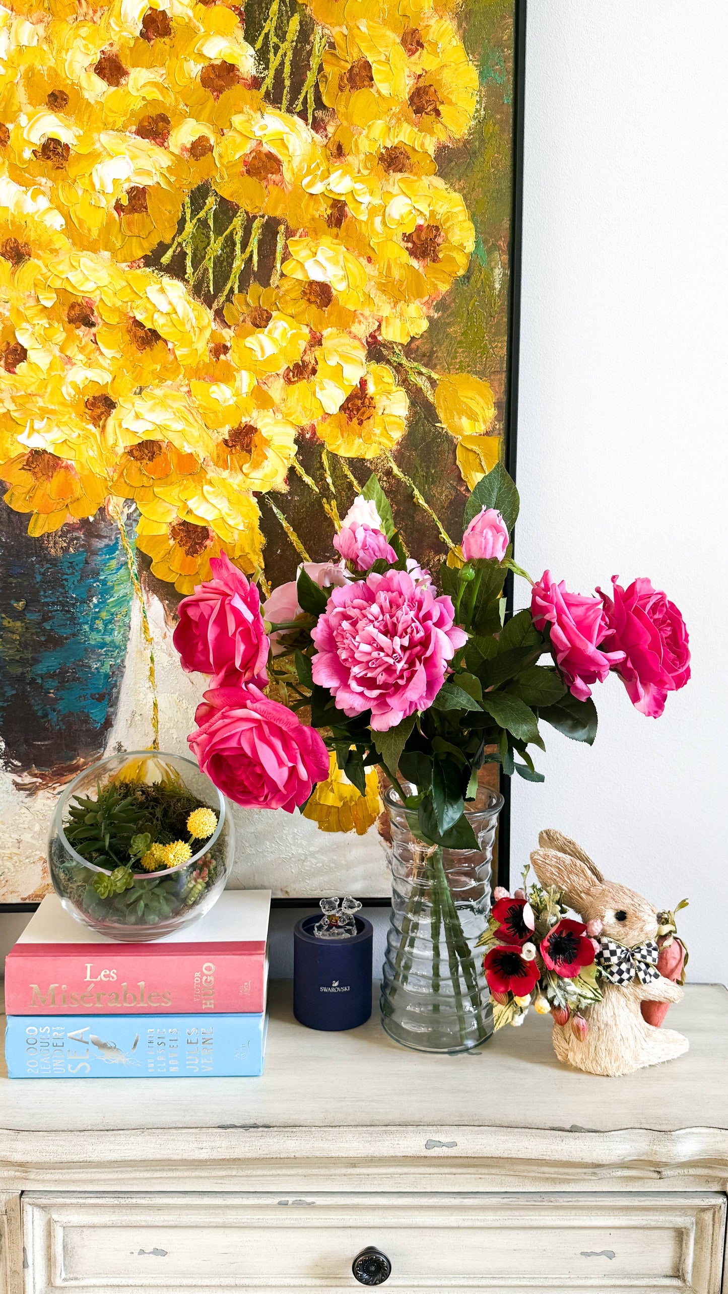 27"-Lux Faux Juliet Rose-Moisturizing Finish-5"Bloom