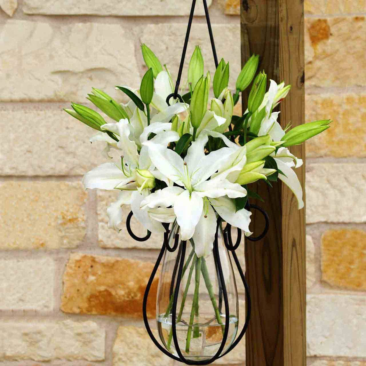 31" Hanging Basket & Drop Vase