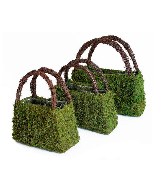 Beaumont Wicker Purse, Wicker Handles, Set of 3