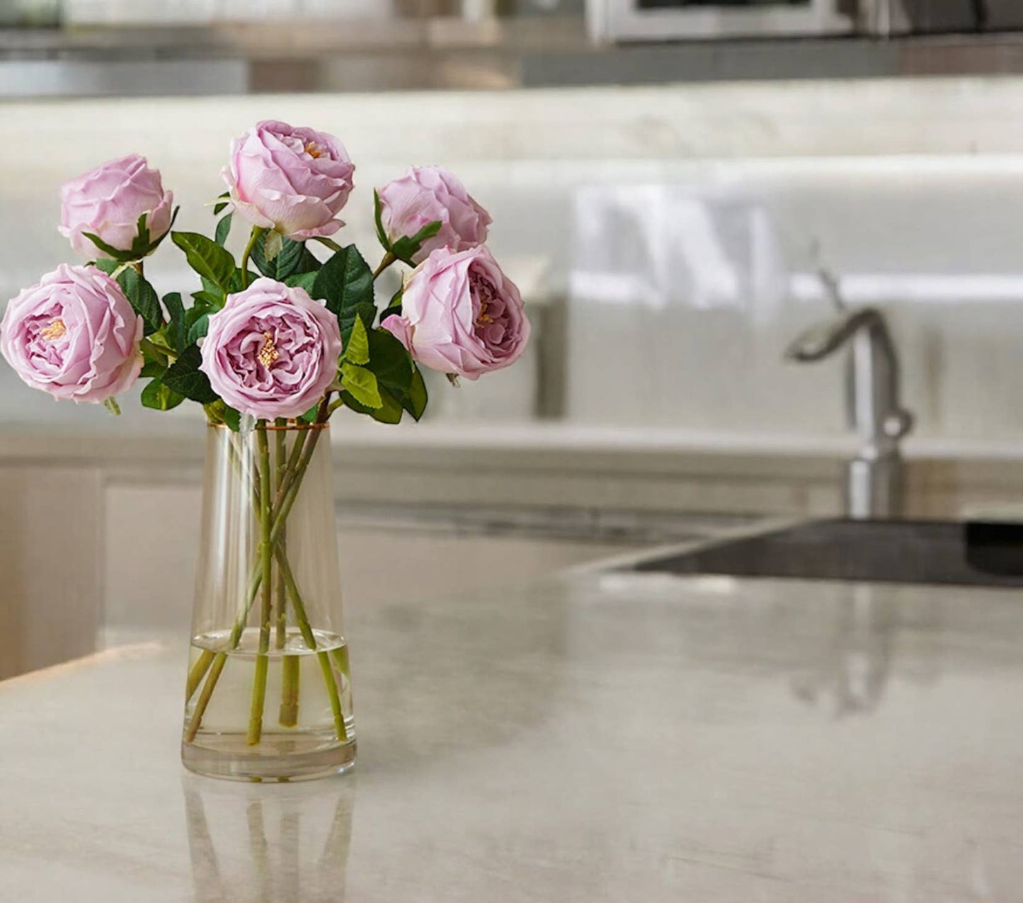 17"OR 24"Premium Real touch English Austin Cabbage Rose Stem