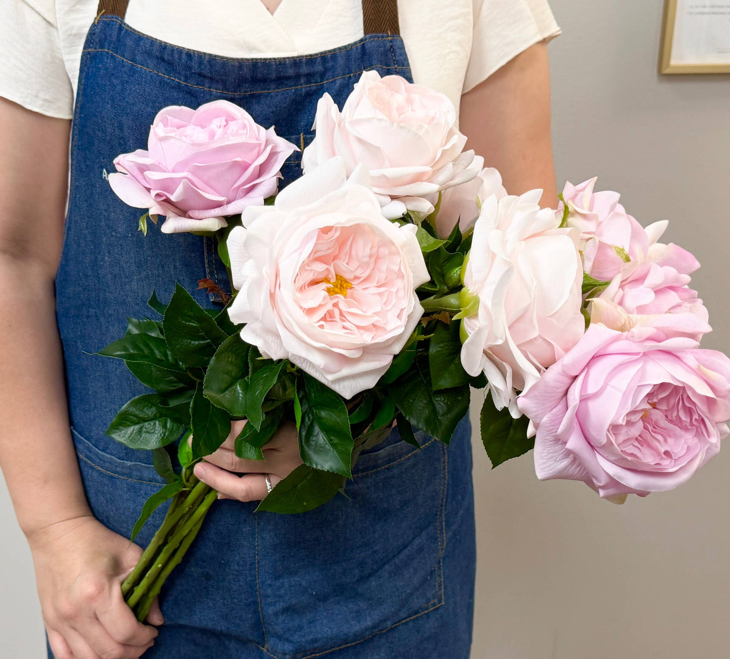 27"-Lux Faux Juliet Rose-Moisturizing Finish-5"Bloom