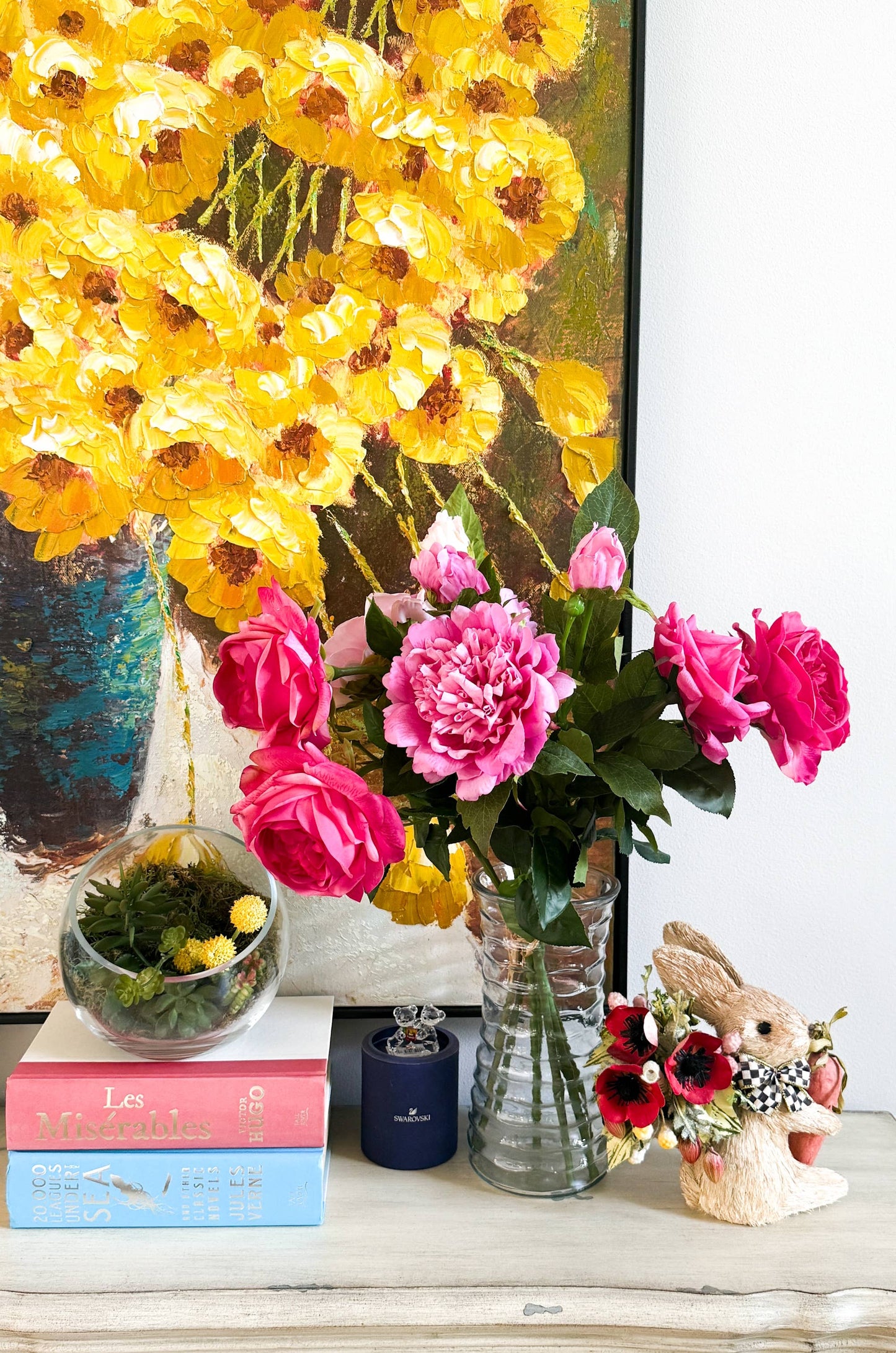 25.5"- Real Touch Peony Stem-2 Blooms