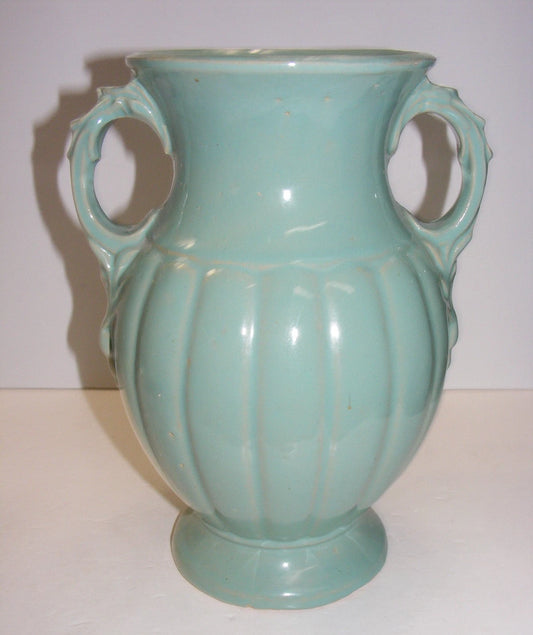 Vintage McCoy Teal Pottery Vase | Authentic Mid-Century Ceramic Décor